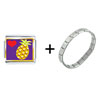 Heart  Pineapple  Italian Charm Bracelet
