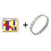 Tia With  Hearts  Combination Italian Charm Bracelet