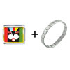 Colorful Artistic Cat  Italian  Charm Bracelet