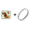 Blood Hound Dog Combination Italian Charm Bracelet