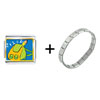  School  Math And Backpack Italian  Charm  Bracelet