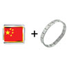 China  Flag   Italian  Charm Bracelet