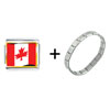 Canada  Flag   Italian   Charm  Bracelet