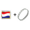 Netherlands  Flag   Italian   Charm  Bracelet