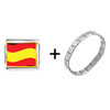 Spain  Flag   Italian   Charm  Bracelet