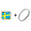 Sweden  Flag   Italian   Charm  Bracelet
