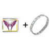 charms by judie - Shades Of Purple Butterfly Italian Charm Bracelet