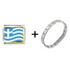 Greece  Flag   Italian   Charm  Bracelet