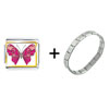 charms by judie - Shades Of Pink Butterfly Italian Charm Bracelet