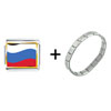 Russia  Flag   Italian  Charm Bracelet