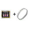 Family Pink Ribbon Italian Charm  Bracelet 