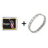 Hope Pink Ribbon Italian Charm  Bracelet 