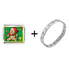 Christmas Teddy  Bear  Italian Charm Bracelet