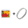 Underwater Yellow And Red  Flowers   Italian  Charm Bracelet