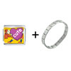 One Cute  Heart   Italian   Charm  Bracelet