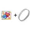 Be Mine Heart Balloons Photo Italian Charm Bracelet