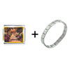 Monet's  Garden  Painting Combination Italian  Charm  Bracelet