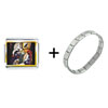 Woman With  Book  Painting Combination  Italian   Charm  Bracelet