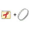  Red   Ribbon  Awareness Combination Italian Charm Bracelet