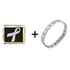  Silver  Ribbon Awareness Photo  Italian  Charm Bracelet