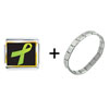  Lime   Green  Ribbon Awareness Italian Charm Bracelet