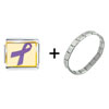  Violet  Ribbon Awareness Italian Charm Bracelet