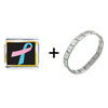  Pink  And  Blue  Ribbon Awareness Italian Charm Bracelet