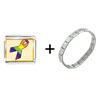  Rainbow  Ribbon Awareness Italian Charm Bracelet
