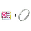 Breast  Cancer  Survivor Pink Italian Charm  Bracelet 