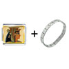 Gold Plated  Egyptian  Queen Cleopatra Photo Italian Charm  ... 