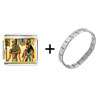 Gold Plated Egyptian Horus And Nefertiti Photo  Italian  Charm  ... 