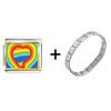 Gold Plated Valentine's Day Heart Shape &amp;  Rainbow  Color  ... 