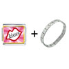  Gold  Plated Valentine's Day Lip Kisses Photo Italian  Charms   ... 