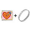 Gold Plated Valentine's Day Cupid's Arrow  Heart   Photo  Italian  ... 