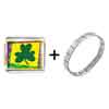 Gold Plated St Patrick's Day Theme Photo Italian Charm With  ... 