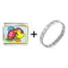 "gold Plated Cartoon Egg Theme Photo Italian Charm Easter Bracelet