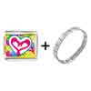  Gold  Plated Love Theme Heart Photo Italian  Charm   Bracelets   ... 