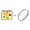  Gold  Plated Season Flower Photo Italian  Charm   Bracelets   ... 