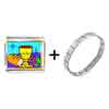 Gold Plated Religion Bread &amp;  Wine  Photo Italian Charm  ... 