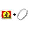  Gold  Plated Religion Resurrection Photo Italian  Charm   ... 