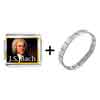  Gold  Plated Music Js.bach Photo Italian  Charm   Bracelets   ... 