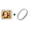  Gold  Plated Music Chopin Photo Italian  Charm   Bracelets   ... 