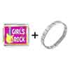 Gold Plated Music Theme  Girls  Rock Photo Italian  Charm   ... 