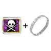 Gold Plated  Music  Theme Skull  Music  Photo Italian Charm  ... 