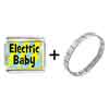 Gold Plated Music Theme Electric  Baby  Photo Italian Charm  ... 