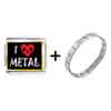 Gold Plated Music Theme I Love  Metal  Photo Italian Charm  ... 