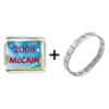 Gold Plated Usa  Patriotic  2008 Mccain Photo Italian Charm  ... 