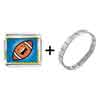  Gold  Plated Sports Football Photo Italian  Charm   Bracelets   ... 