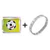  Gold  Plated Sports Soccer Photo Italian  Charm   Bracelets   ... 
