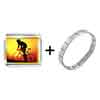  Gold  Plated Sports Cyclocross Photo Italian  Charm   Bracelets   ... 